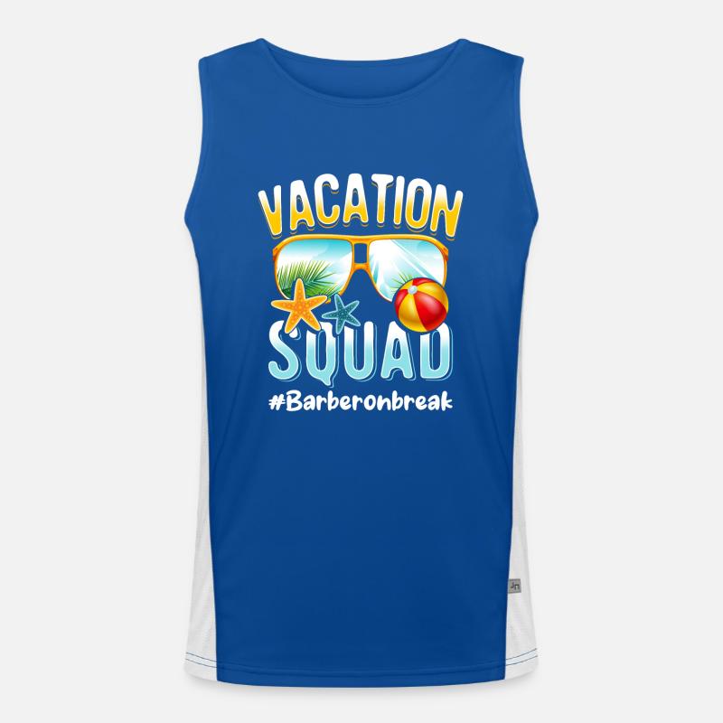 Barber Vacation Squad #Barberonbreak Men's Functional Contrast Tank Top 