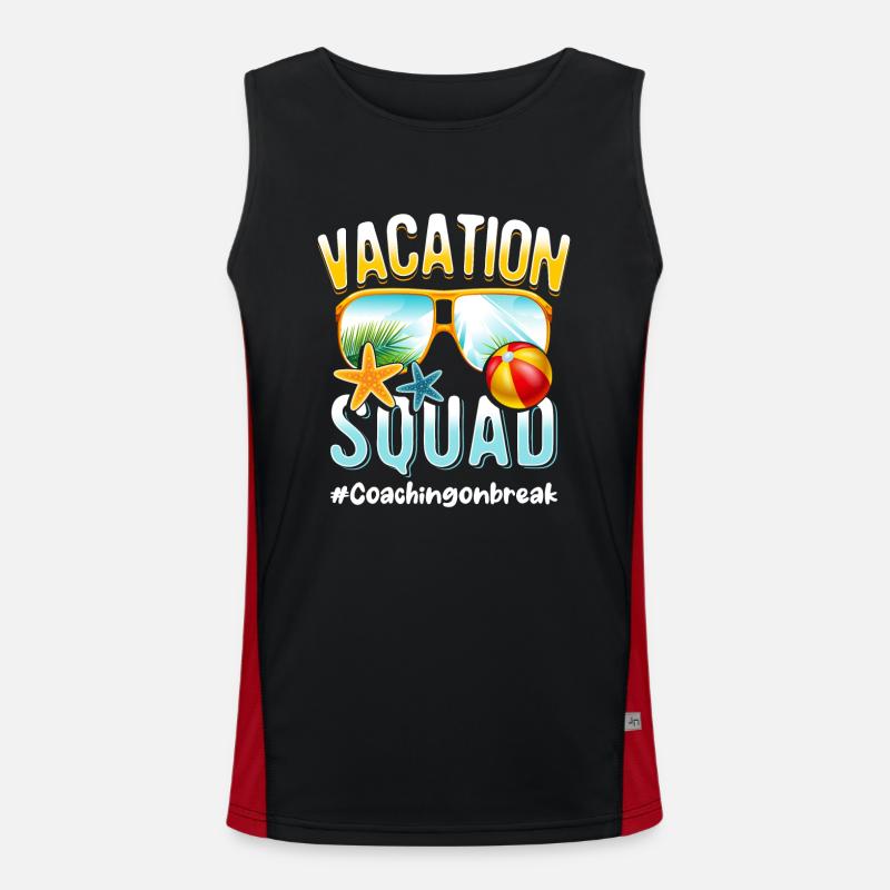 Coaching Vacation Squad #Coachingonbreak - Men's Functional Contrast Tank Top - black/red