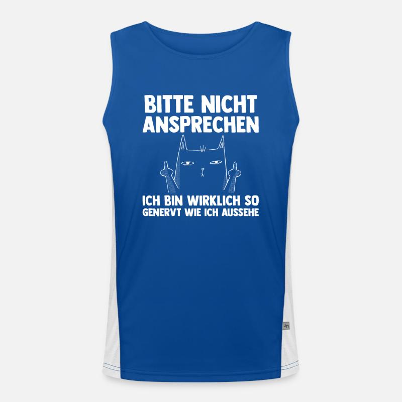 Bitte Nicht Ansprechen Katze Funktionelles Kontrast-Tank Top für Männer 