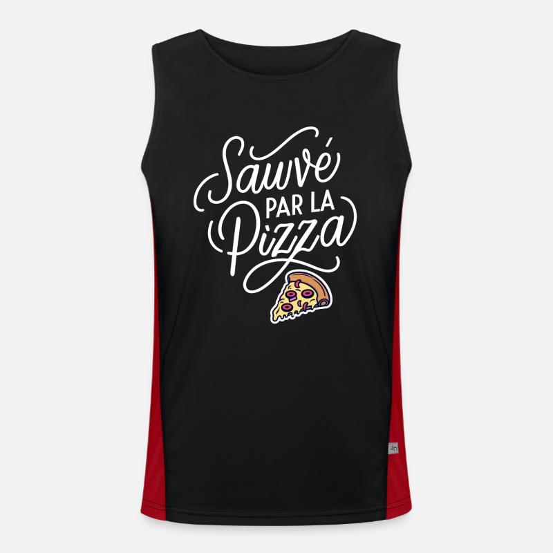 Sauvé par la pizza Débardeur respirant contrasté Homme 