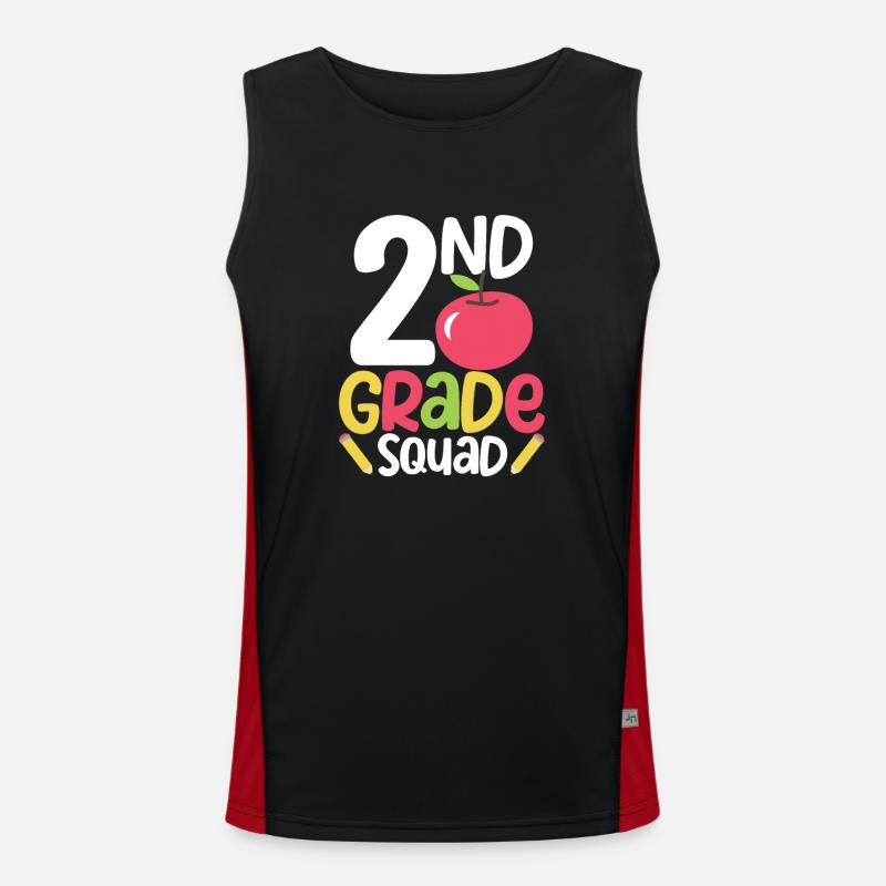 2nd Grade Squad Second Teacher Student Team Back Men's Functional Contrast Tank Top 