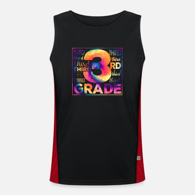 Tie Dye 3rd Grade Third Typography Team Students Men's Functional Contrast Tank Top 
