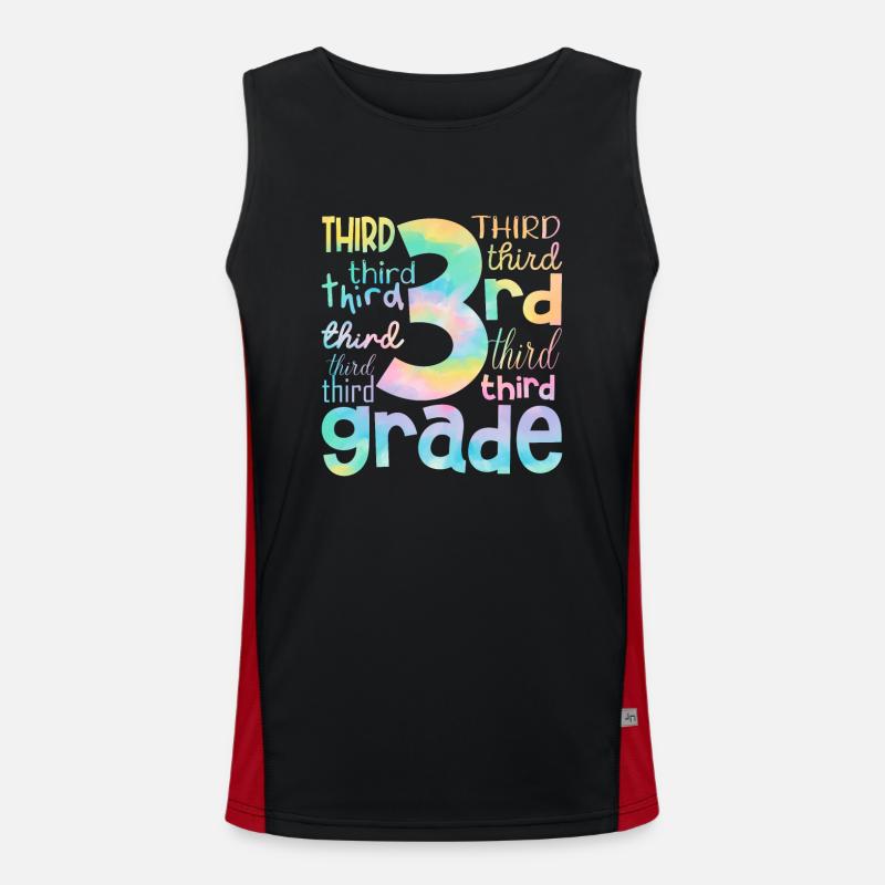 Tie Dye 3rd Grade Third Typography Team Students Men's Functional Contrast Tank Top 