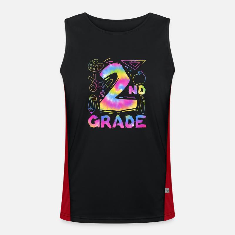 Tie Dye 2nd Grade Second Typography Team Student Men's Functional Contrast Tank Top 