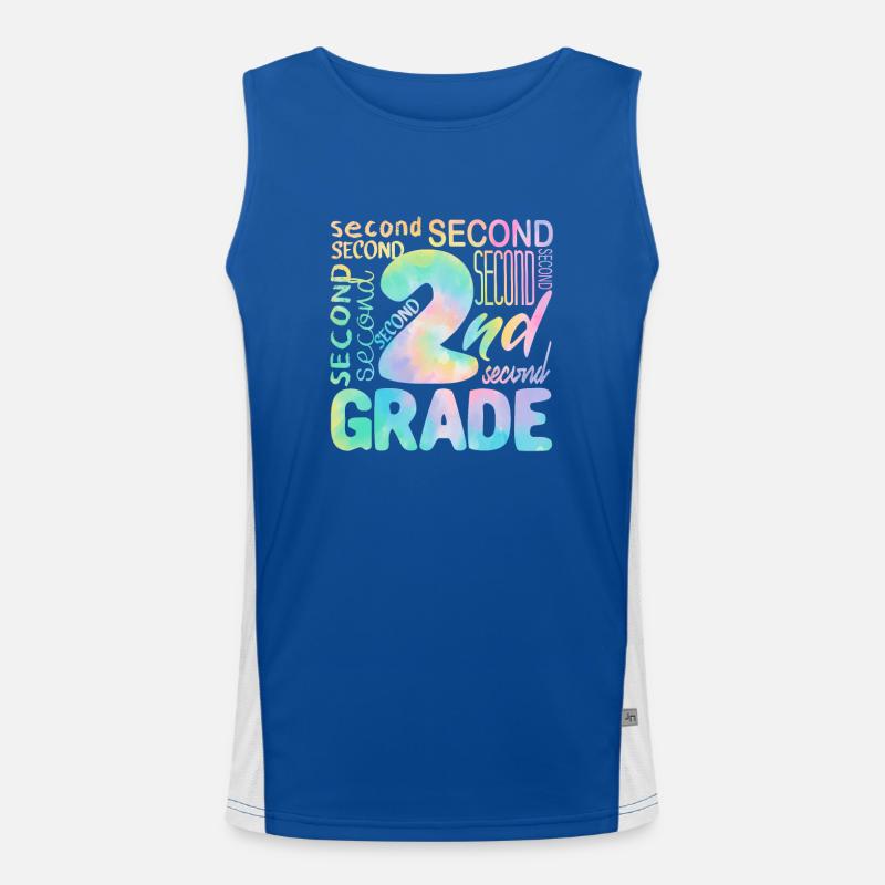 Tie Dye 2e année Deuxième équipe de typographie Élève Débardeur respirant contrasté Homme 