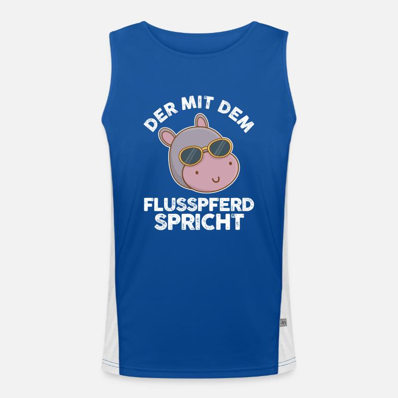 Nilpferd Flusspferd Funktionelles Kontrast-Tank Top für Männer 