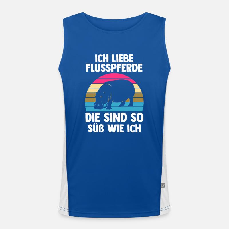 Nilpferd Flusspferd Funktionelles Kontrast-Tank Top für Männer 