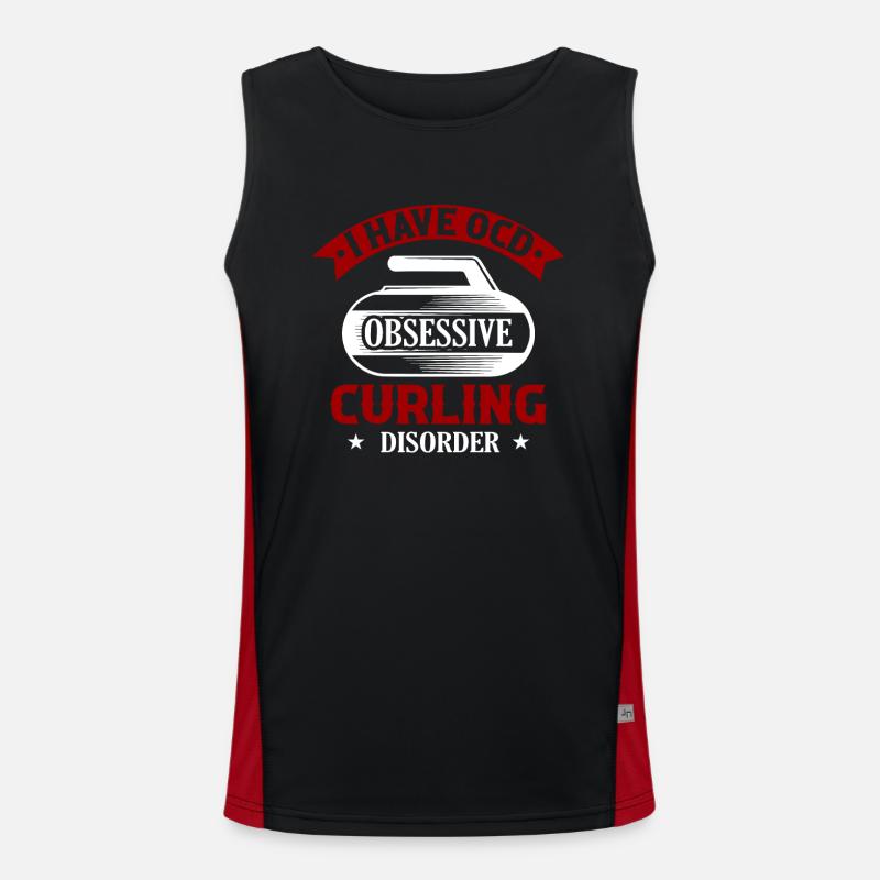 I Have OCD Obsessive Curling Disorder Ice Sport Cu Funktionelles Kontrast-Tank Top für Männer 