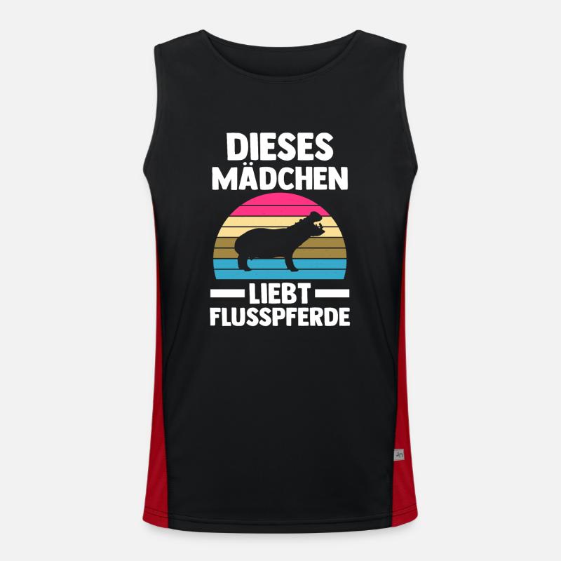 Nilpferd Flusspferd Funktionelles Kontrast-Tank Top für Männer 