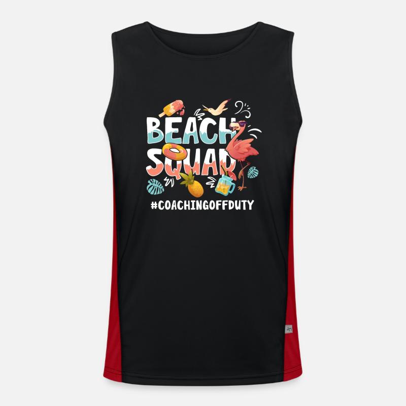 Coaching Vacation Beach Group - Men's Functional Contrast Tank Top  - black/red