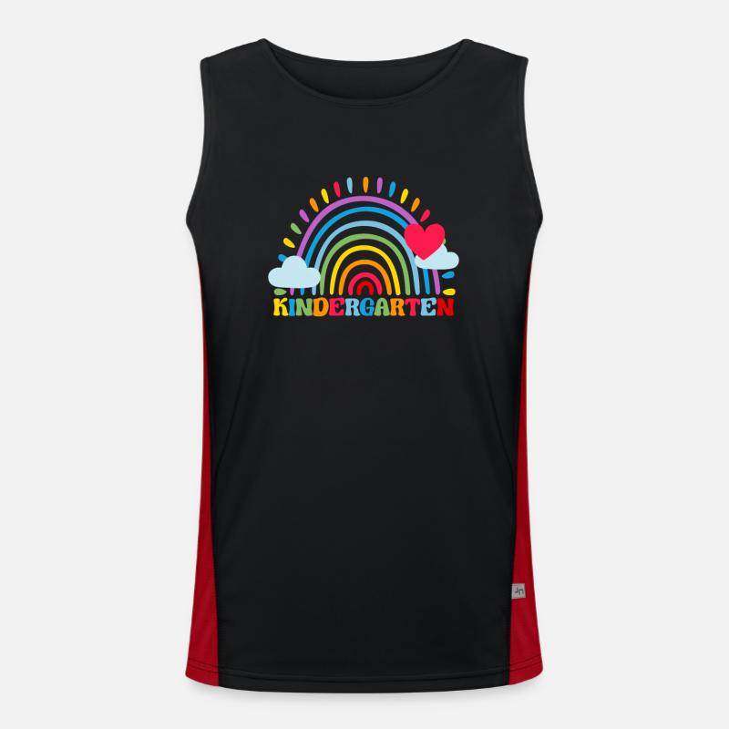 Kindergarten Regenbogen Mädchen Jungen Lehrer Team Funktionelles Kontrast-Tank Top für Männer 