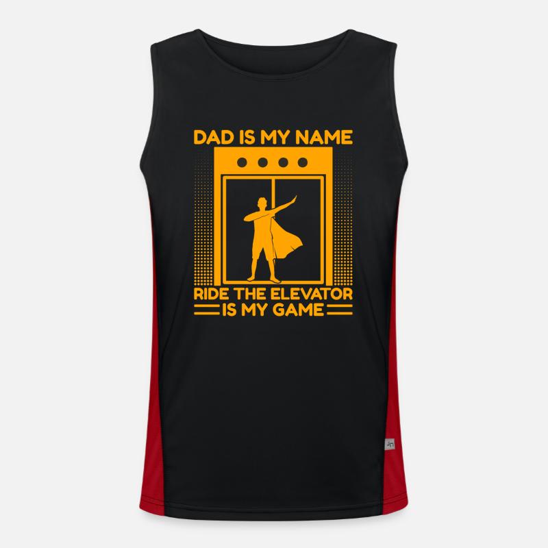 Elevator Mechanic -Dad Is My Name Elevator My Game Funktionelles Kontrast-Tank Top für Männer 