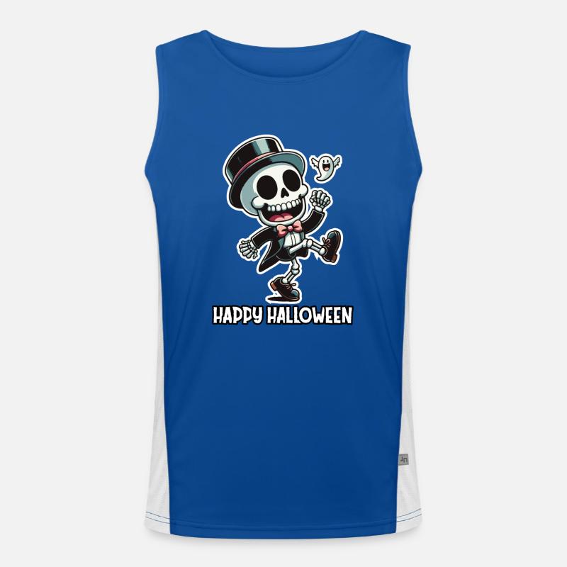 Boogie Bones: Ein Halloween-Skelett-Jamboree Funktionelles Kontrast-Tank Top für Männer 
