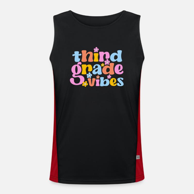 Third Grade Vibes Third Grade Team Retro 100 Men's Functional Contrast Tank Top 