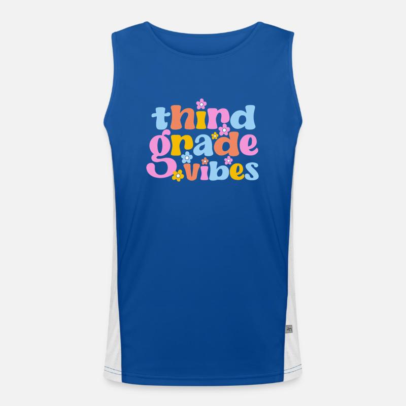 Third Grade Vibes Third Grade Team Retro 100 Men's Functional Contrast Tank Top 
