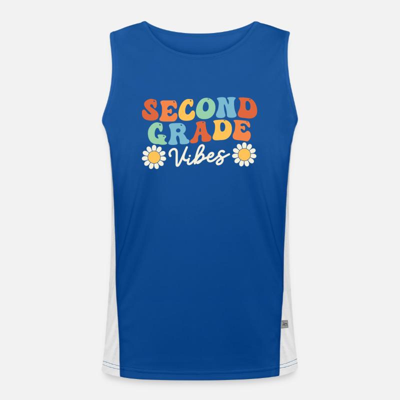 Second Class Vibes 2ème Équipe Rétro 100ème Jour d’École Débardeur respirant contrasté Homme 