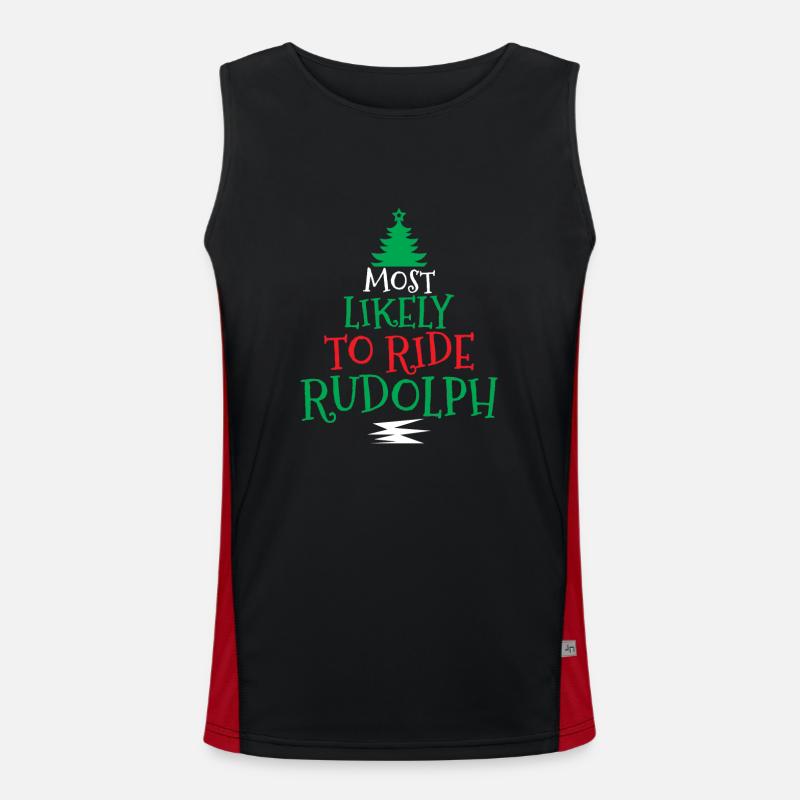 Am Ehesten Wird Rudolph Reiten Funktionelles Kontrast-Tank Top für Männer 