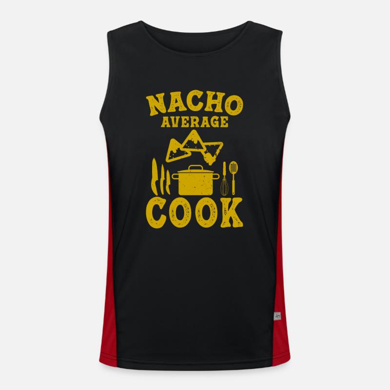 cook cooking chef kitchen nacho average cook Men's Functional Contrast Tank Top 