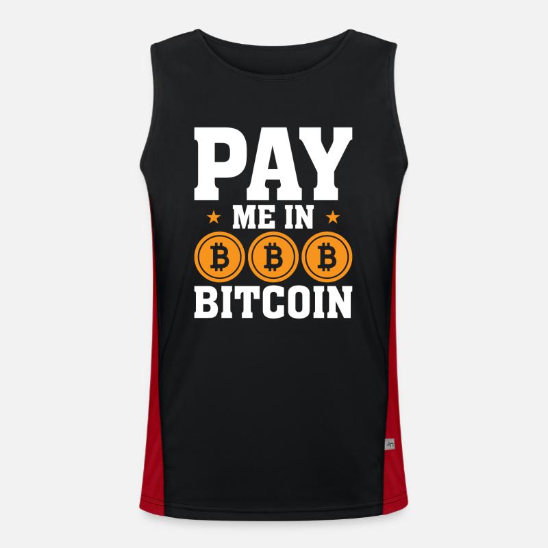 Pay me in Bitcoin Men's Functional Contrast Tank Top 