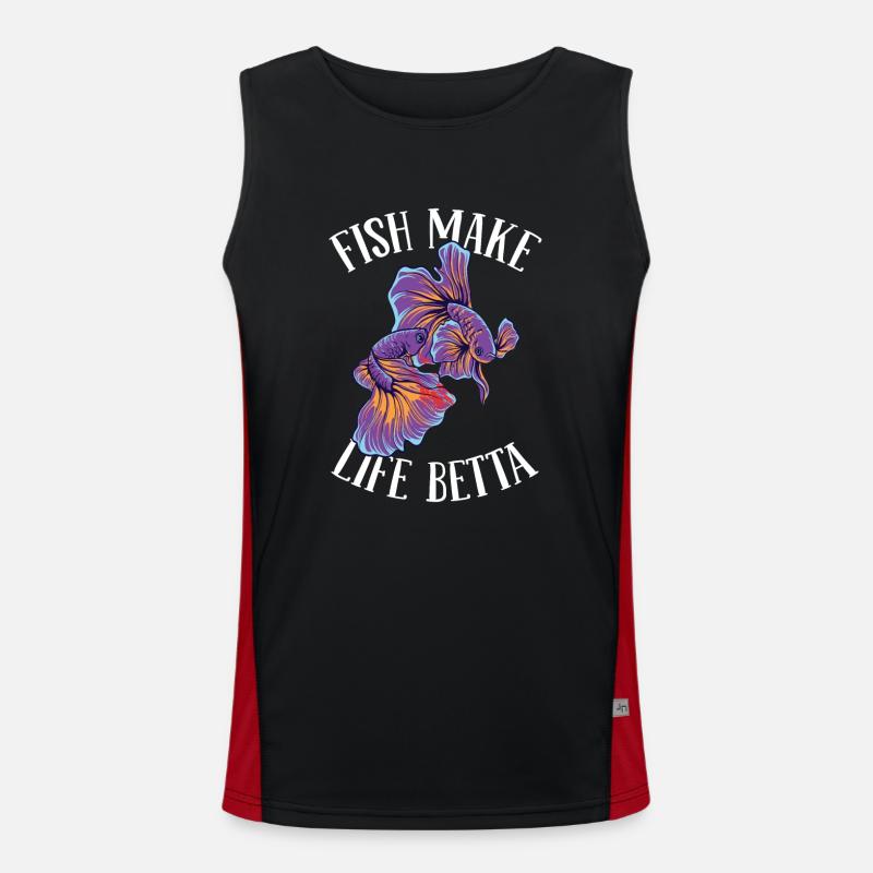 Betta Fish Fighting Men's Functional Contrast Tank Top 