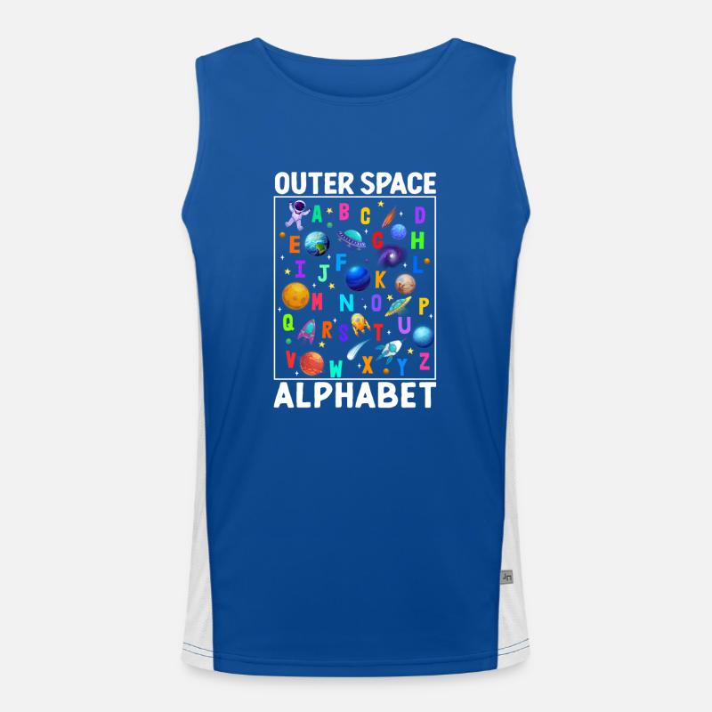 Outer Space Alphabet Kindergarten Lehrer 100 Tage Funktionelles Kontrast-Tank Top für Männer 