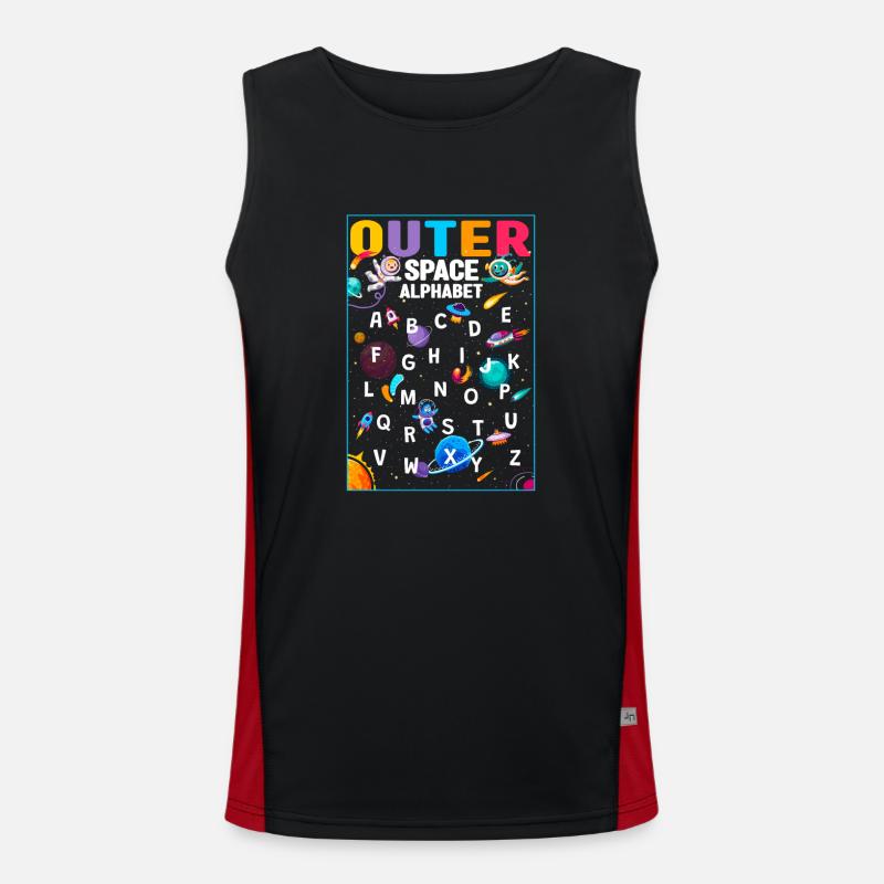 Outer Space Alphabet Kindergarten Lehrer 100 Tage Funktionelles Kontrast-Tank Top für Männer 