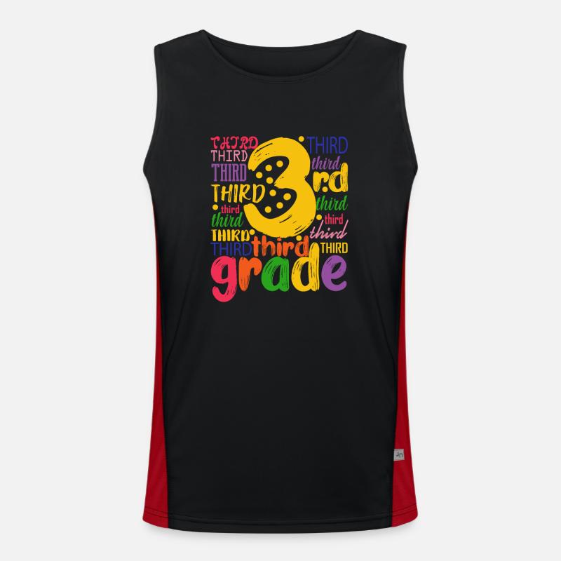 3. Third Class Typography Team Grader 100. Men's Functional Contrast Tank Top 