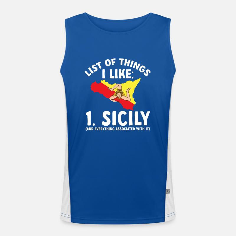 Sicily Flag Italy Sicily Men's Functional Contrast Tank Top 