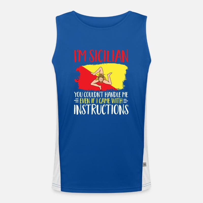 Sicily Flag Italy Sicily Men's Functional Contrast Tank Top 