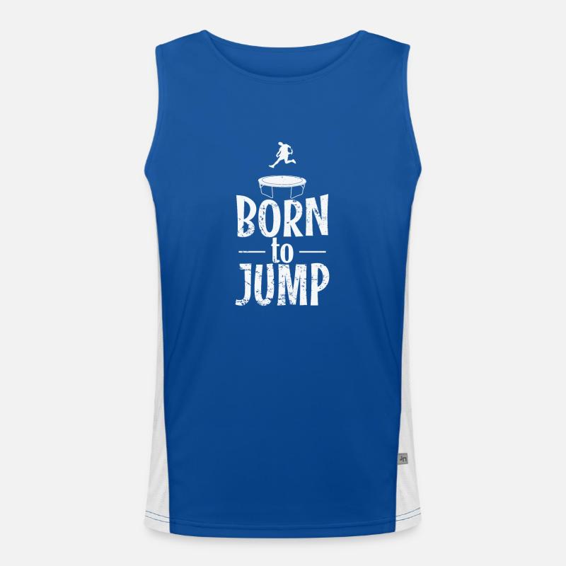 Born to Jump Trampolin Hüpfen Freizeit Funktionelles Kontrast-Tank Top für Männer 