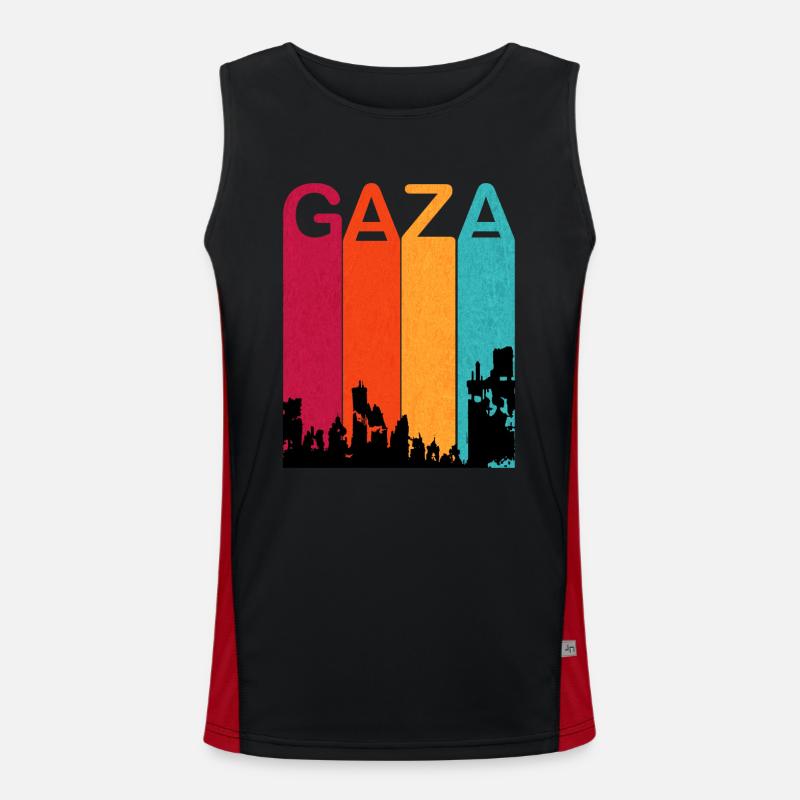 Retro Gaza under attack 2023 Men's Functional Contrast Tank Top 