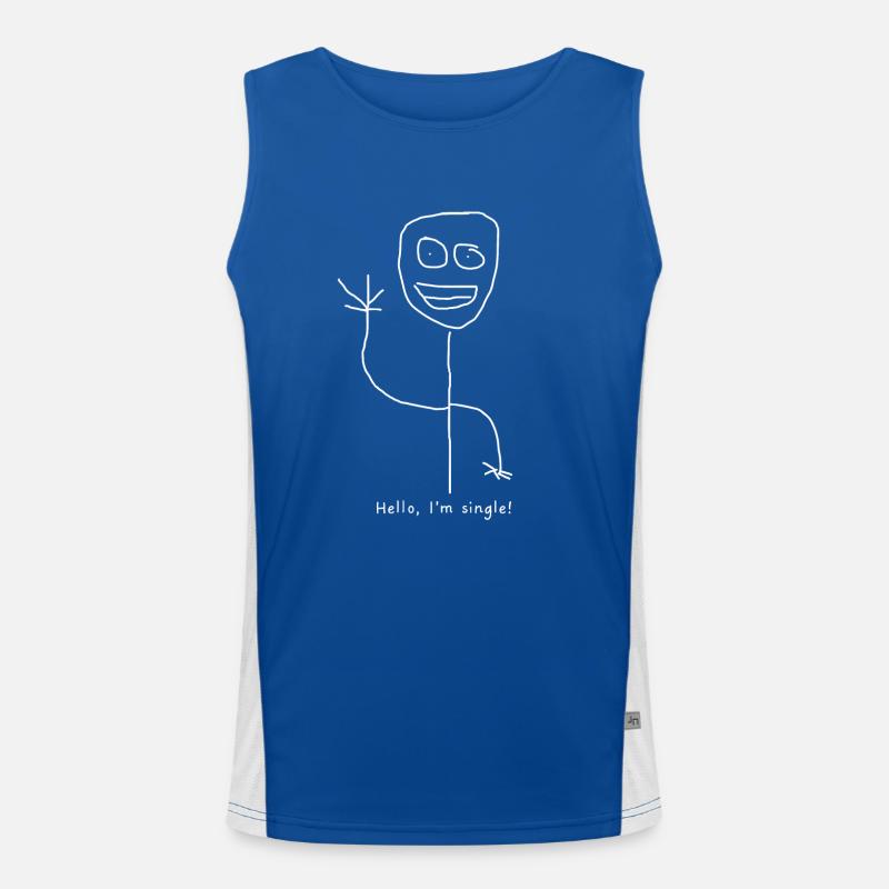 Flirting Hello I'm Single Men's Functional Contrast Tank Top 
