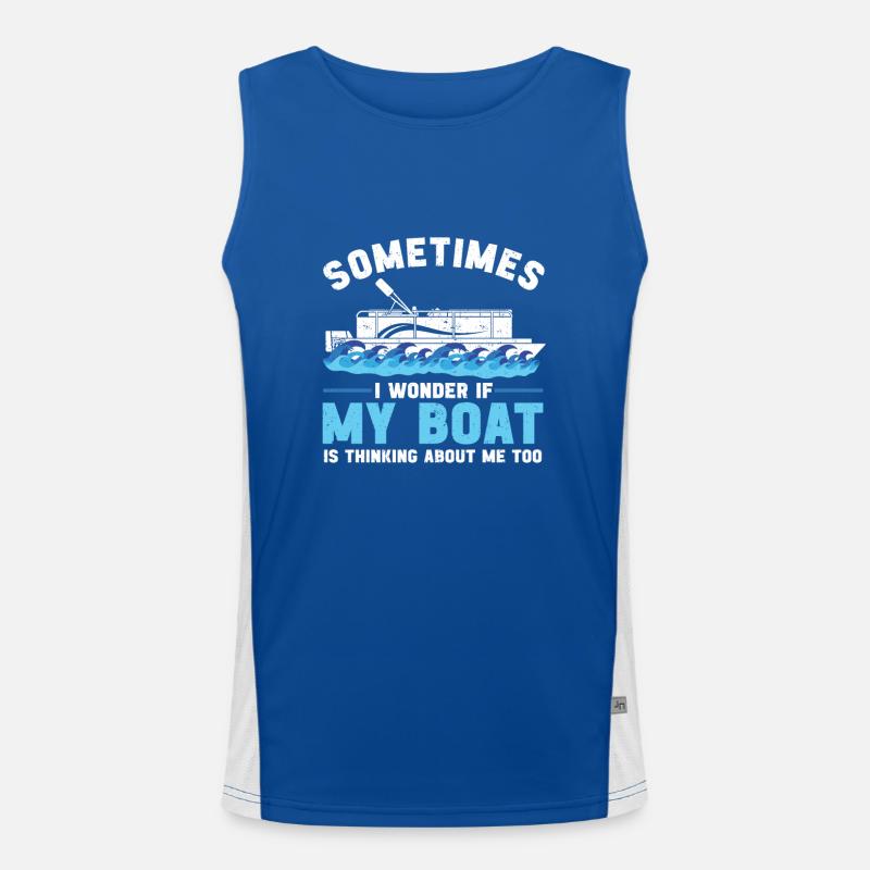 Boot Pontoon Boot Kapitän Funktionelles Kontrast-Tank Top für Männer 
