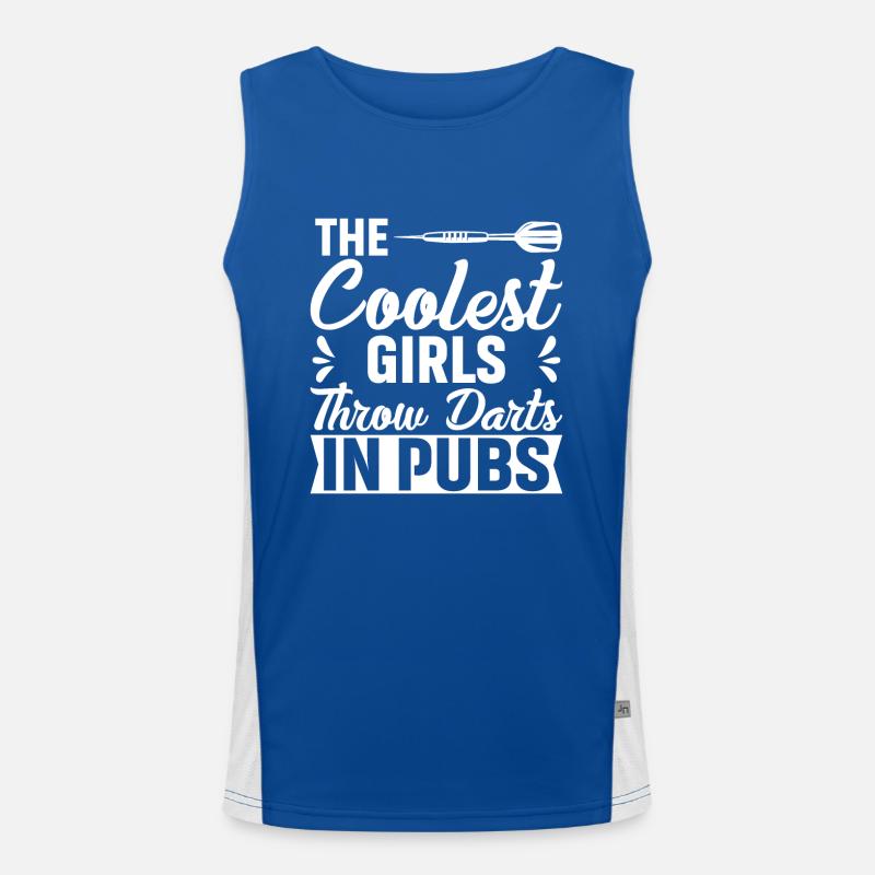 Die Coolsten Mädchen Werfen Darts In Kneipen Funktionelles Kontrast-Tank Top für Männer 