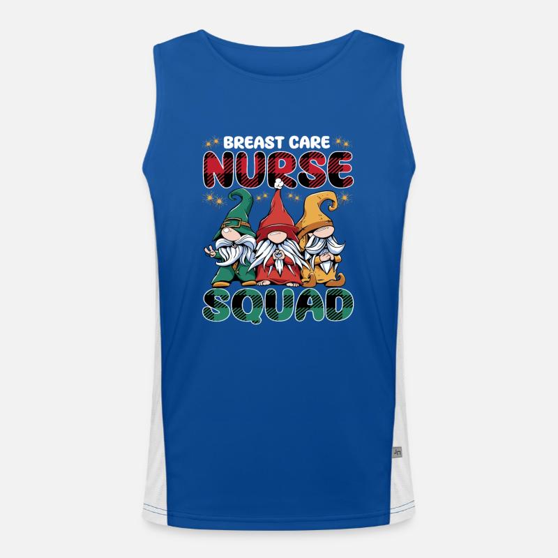 Lustige Brustpflege Krankenschwester Squad Funktionelles Kontrast-Tank Top für Männer 