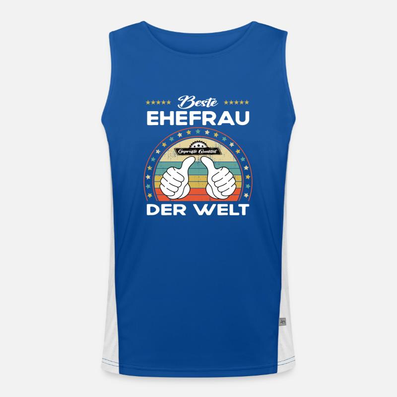 Beste ehefrau der Welt Funktionelles Kontrast-Tank Top für Männer 