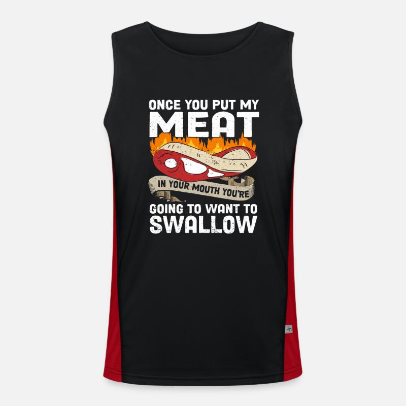 Grillgeschenk Grillen BBQ Funktionelles Kontrast-Tank Top für Männer 
