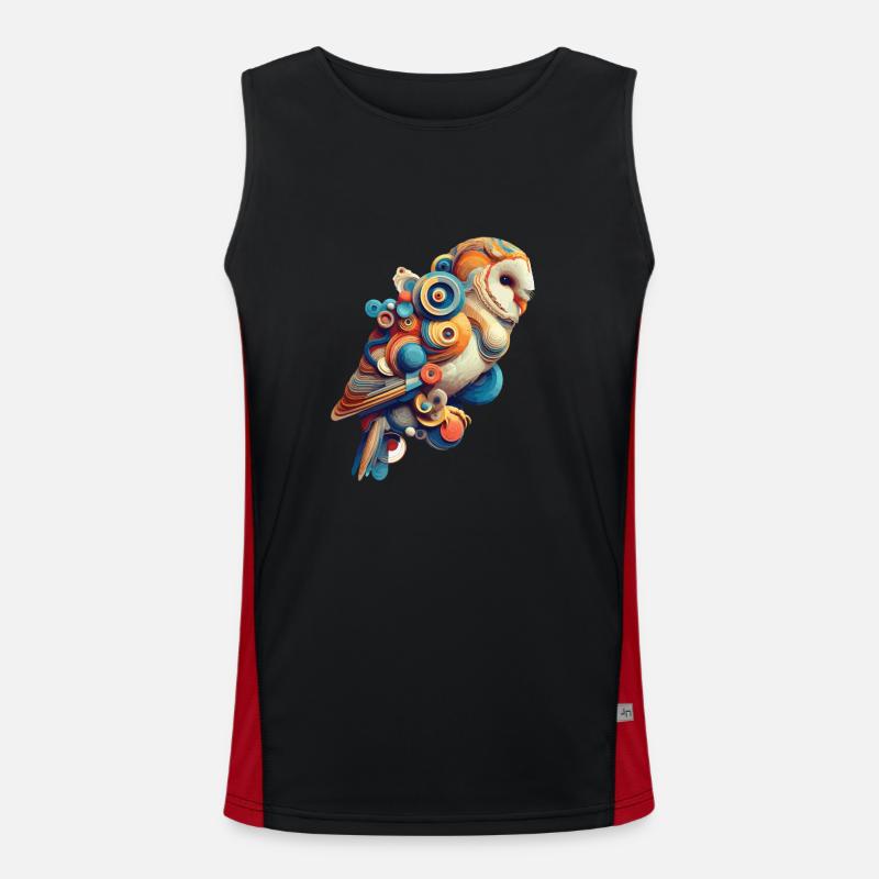 Bunte abstrakte Eule Funktionelles Kontrast-Tank Top für Männer 
