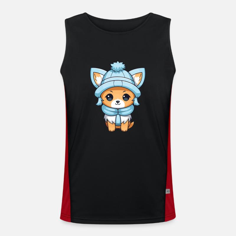 Fox Winter Comic - Men's Functional Contrast Tank Top  - black/red