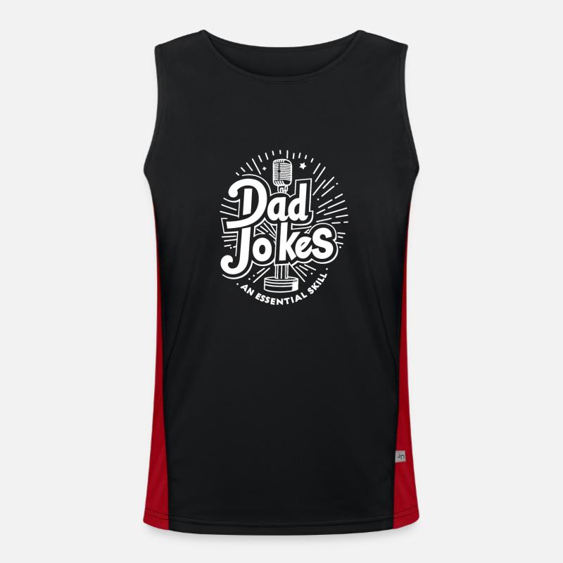 Dad Jokes an Essential Skill Men's Functional Contrast Tank Top 