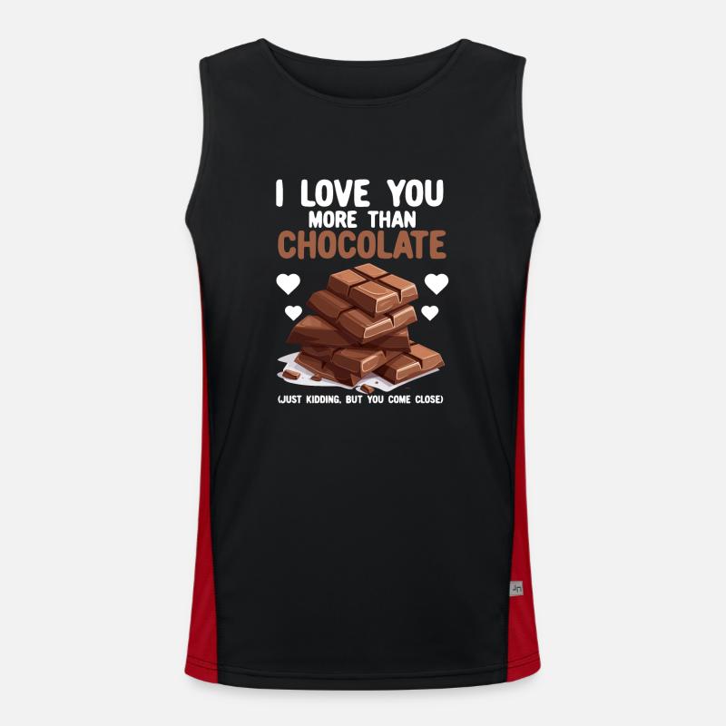Je t’aime plus que le chocolat Drôle Mignon Débardeur respirant contrasté Homme 