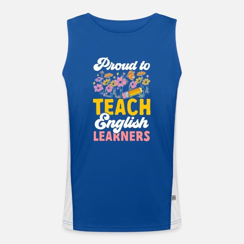 Teacher English Second Language Foreign Language Men's Functional Contrast Tank Top 