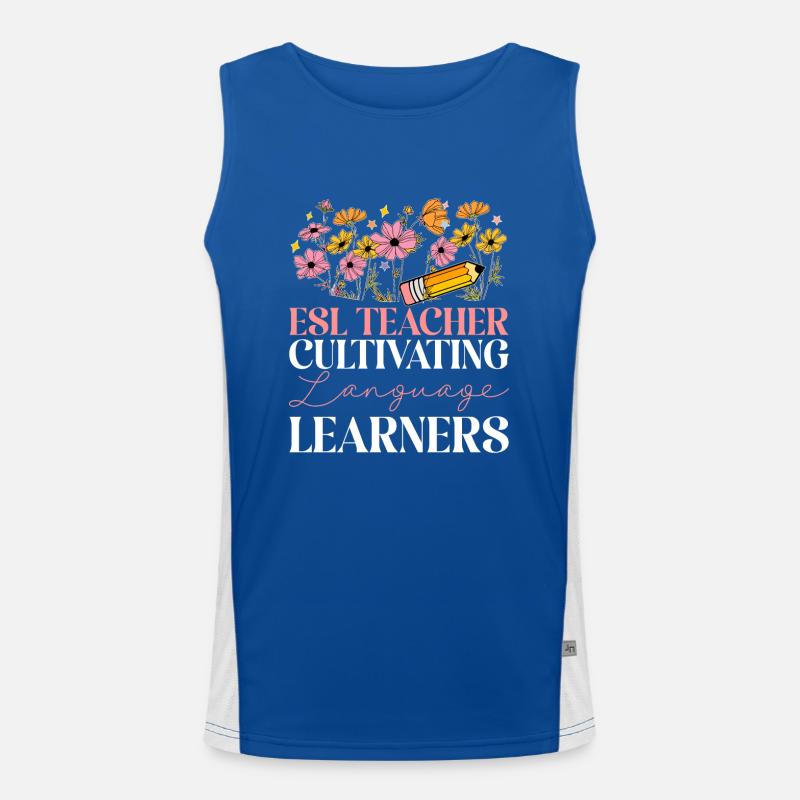 Teacher English Second Language Foreign Language Men's Functional Contrast Tank Top 