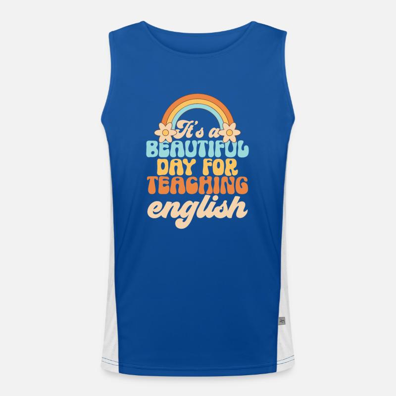 Teacher English Second Language Foreign Language Men's Functional Contrast Tank Top 