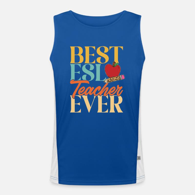 Lehrkraft Englisch Zweitsprache Fremdsprache Funktionelles Kontrast-Tank Top für Männer 