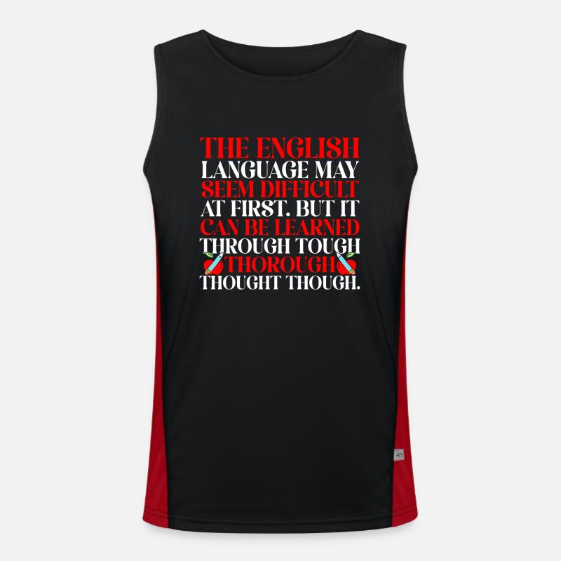 Teacher English Second Language Foreign Language Men's Functional Contrast Tank Top 