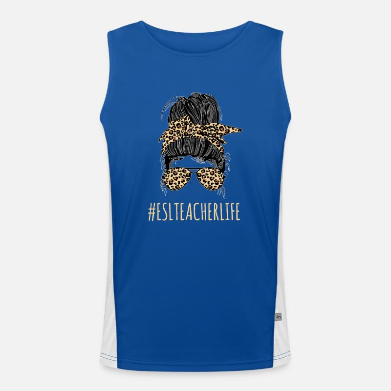 Teacher English Second Language Foreign Language Men's Functional Contrast Tank Top 