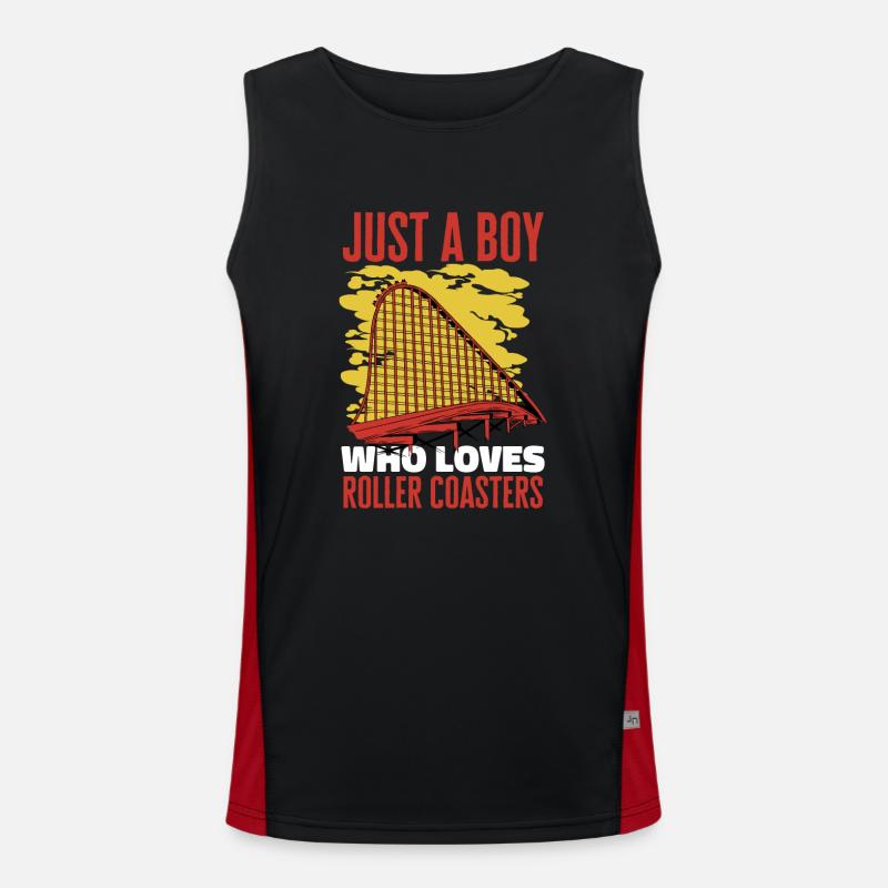 Roller Coaster Roller Coaster Amusement Park Men's Functional Contrast Tank Top 