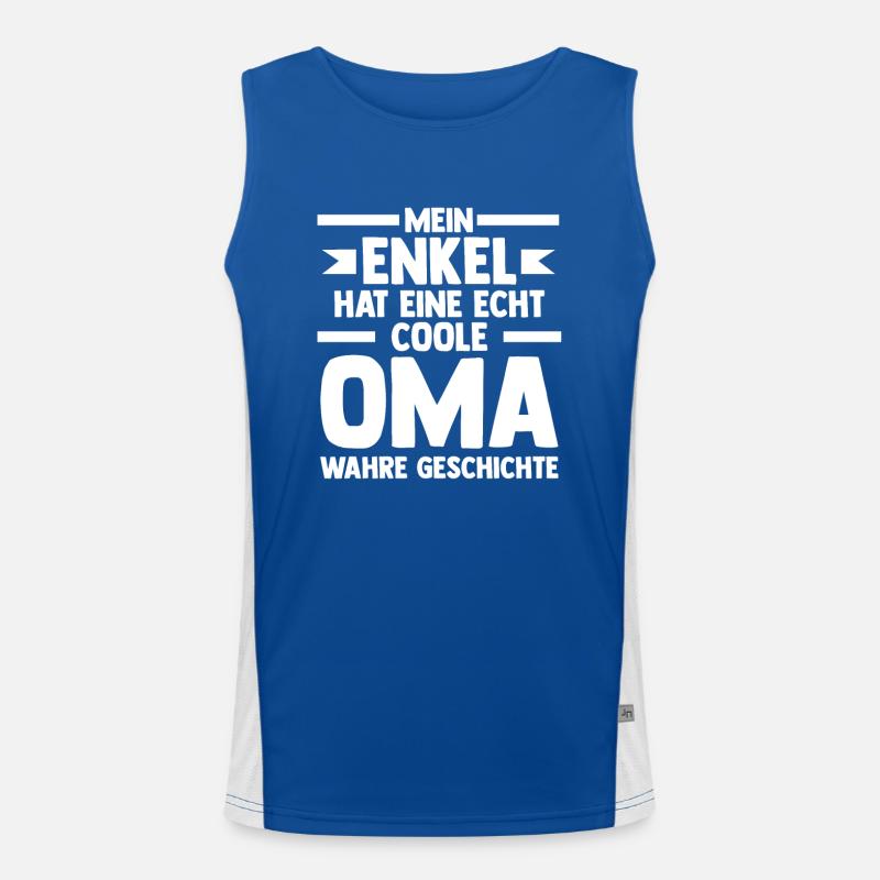 Oma Großmutter Enkelkind Enkel Funktionelles Kontrast-Tank Top für Männer 