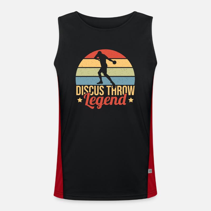 Discus Throw Discus Thrower Gift Men's Functional Contrast Tank Top 